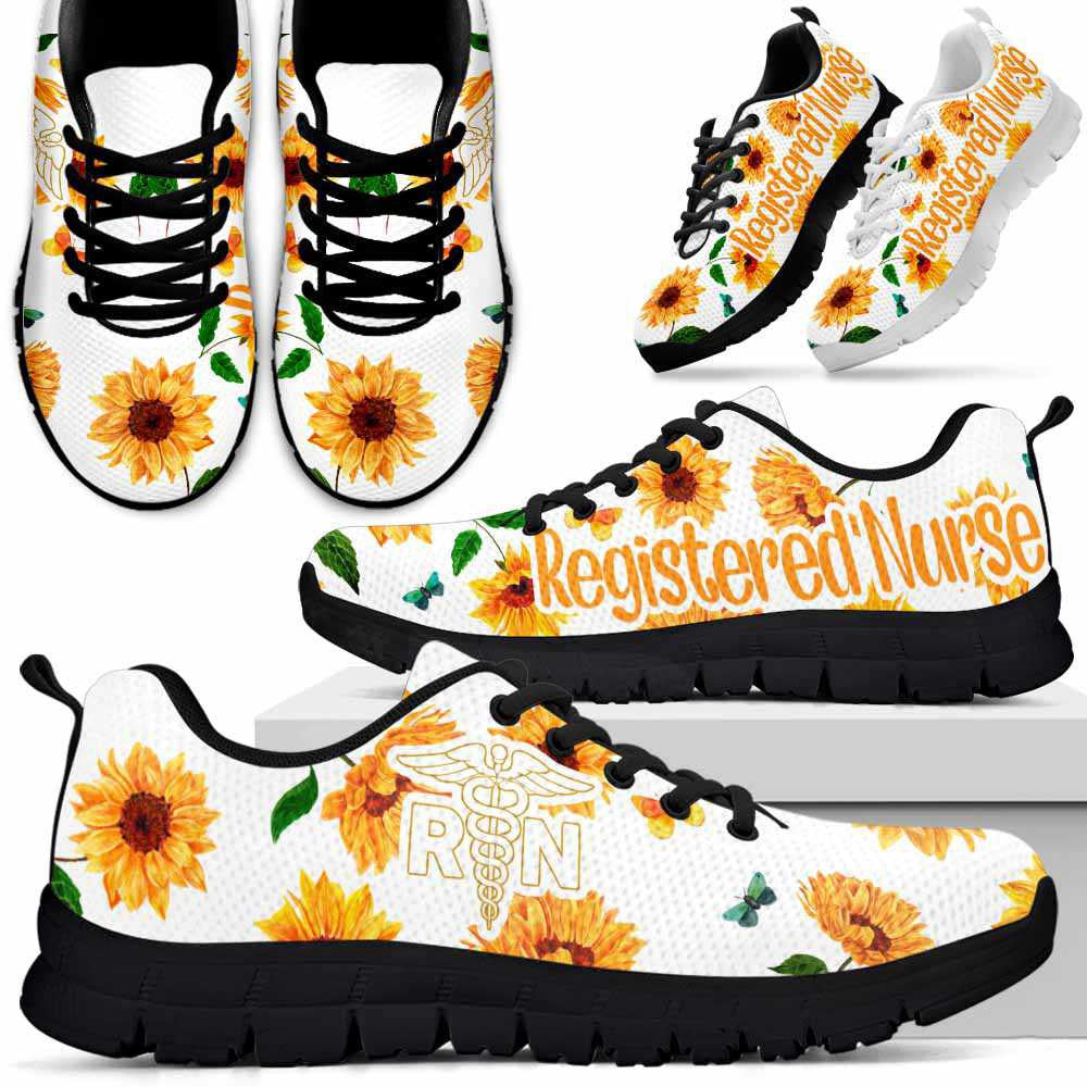 Nurse Sneaker, Registered Nurse Sneakers Running Shoes Gift For Men Women, Sunflower Mens Womens Shoes, Best Shoes For Nurses