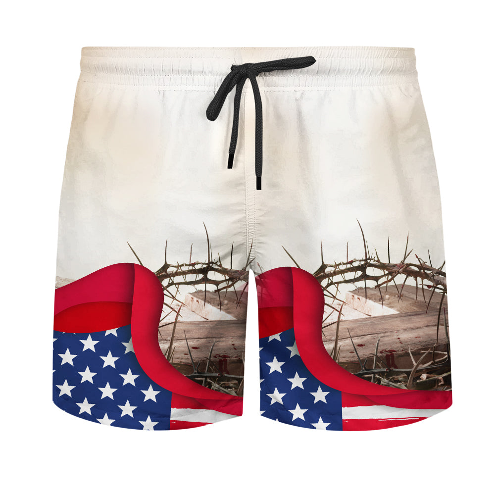 One Nation Under God Eagle Crown Of Thorn Hawaiian Shirt For Men And Women - Religion Hawaiian Shirts