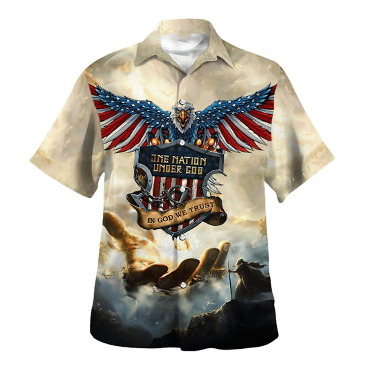 One Nation Under God In God We Trust Hawaiian Shirt For Men And Women - Religion Hawaiian Shirts