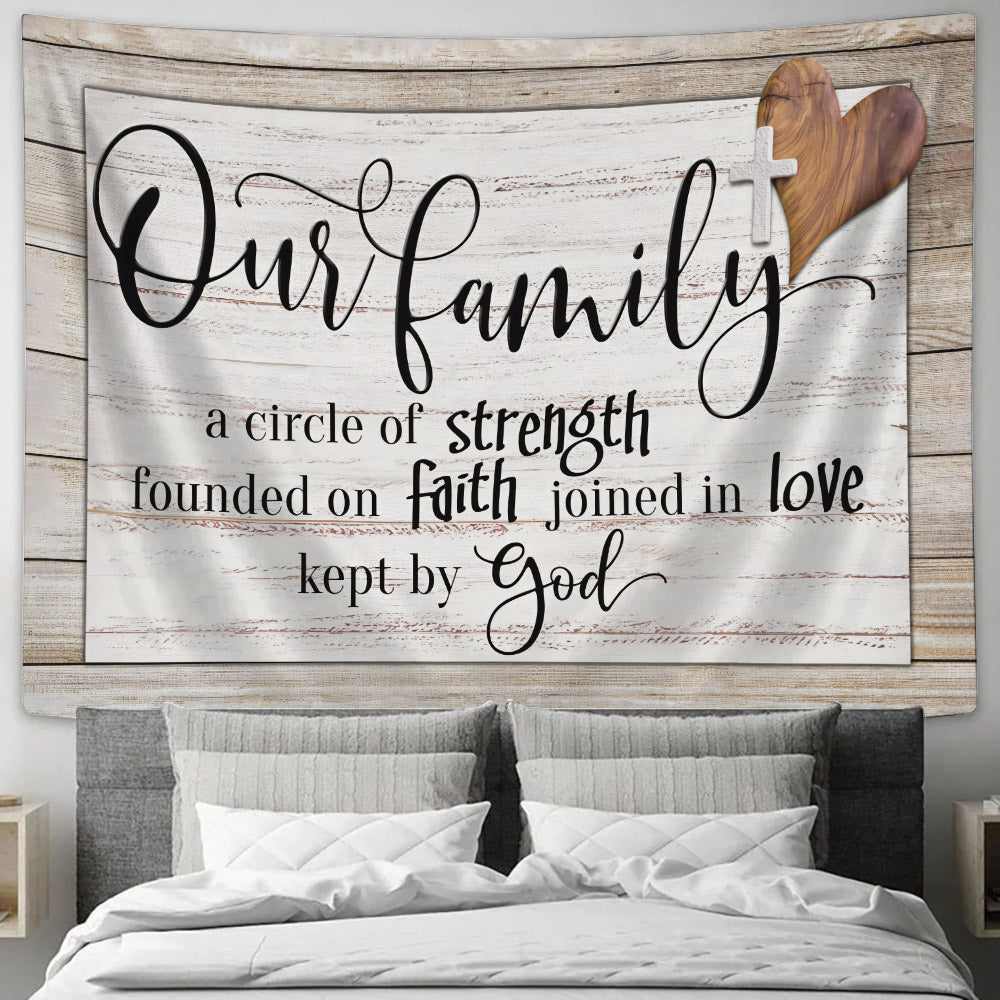 Our Family A Circle Of Strength Tapestry - Christian Wall Tapestries