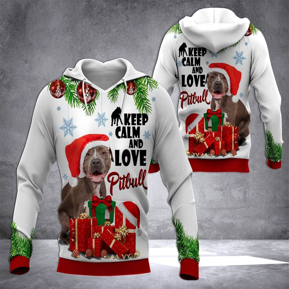 Pitbull Christmas All Over Print 3D Hoodie For Men And Women, Best Gift For Dog lovers, Best Outfit Christmas