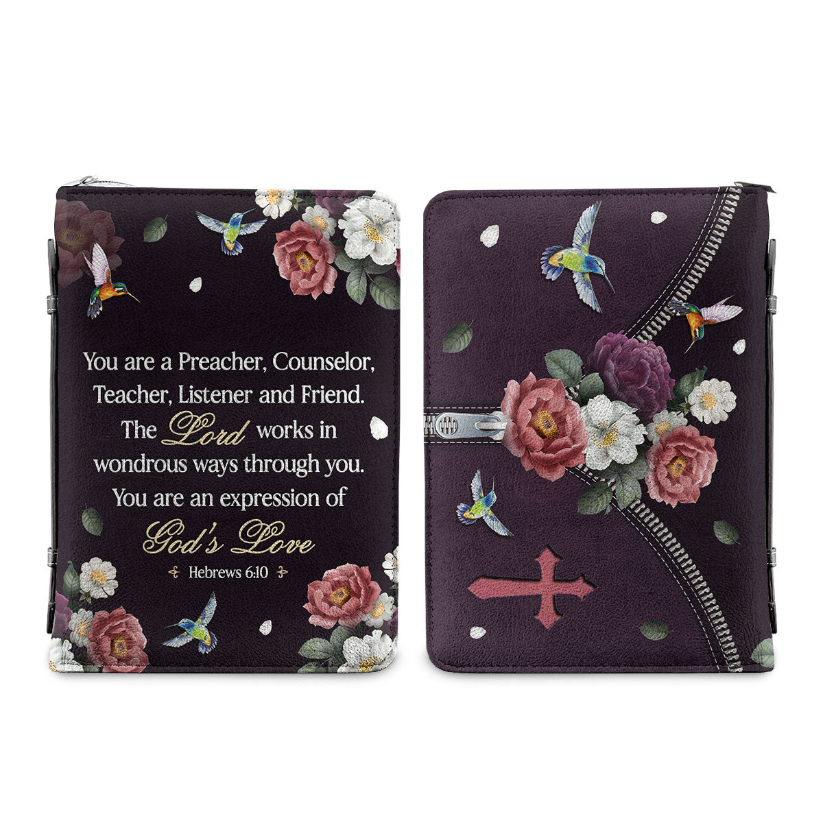 Pastor You Are An Expression Of Gods Love Hebrews 6 10 Hummningbird Flower Personalized Bible Cover