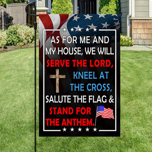 Patriotic Flag As For Me And My House We Will Serve The Lord Flag - Religious House Flags