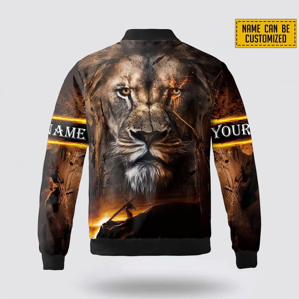 Personalized Name The Lion Christian Jesus Bomber Jacket For Men Women