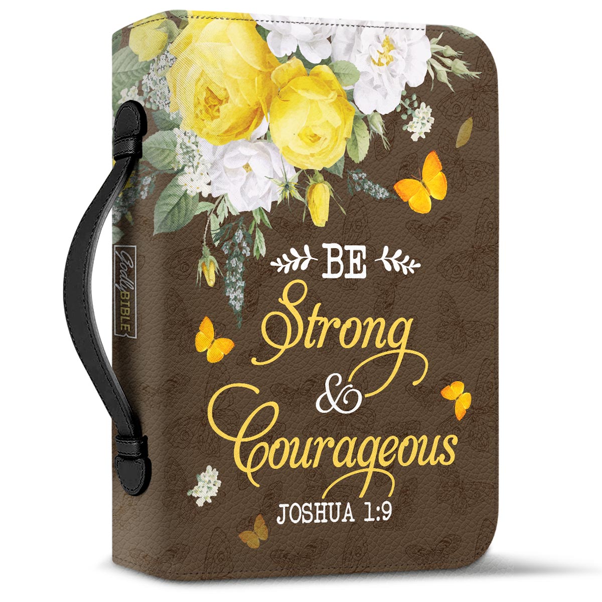  Personalized Bible Cover - Be Strong And Courageous Joshua 1 9 Butterfly Flower Bible Cover for Christians