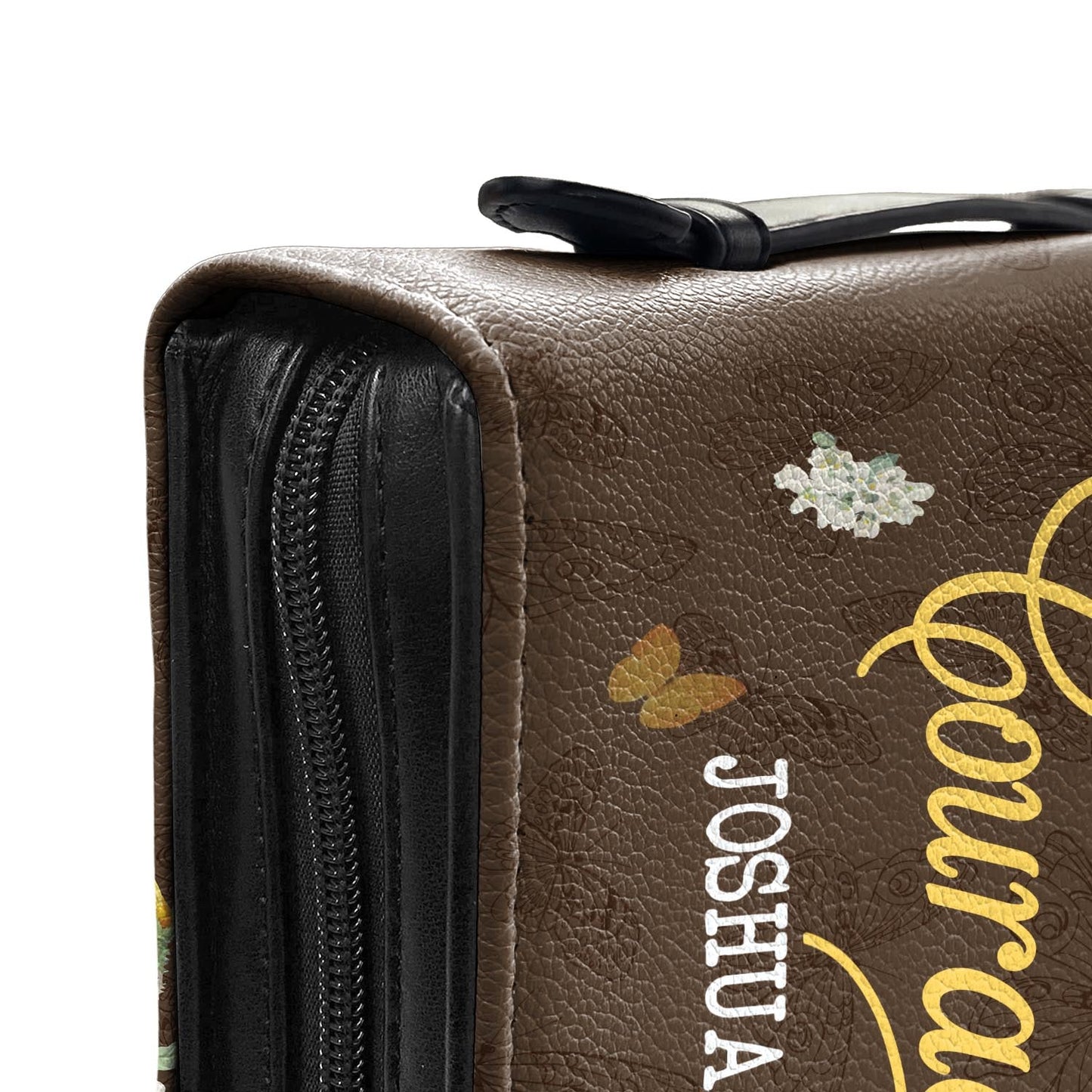  Personalized Bible Cover - Be Strong And Courageous Joshua 1 9 Butterfly Flower Bible Cover for Christians