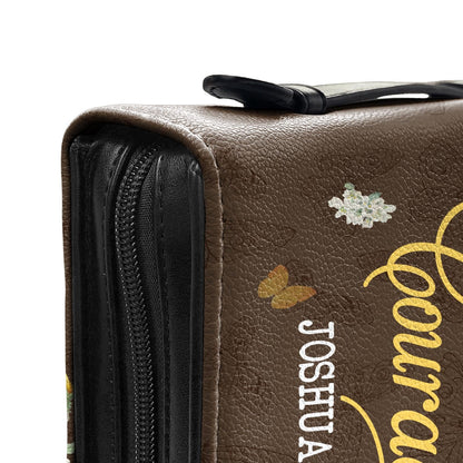  Personalized Bible Cover - Be Strong And Courageous Joshua 1 9 Butterfly Flower Bible Cover for Christians