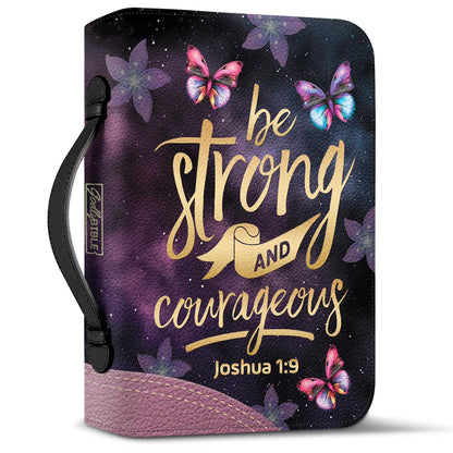  Personalized Bible Cover - Be Strong And Courageous Joshua 1 9 Butterfly Galaxy Bible Cover for Christians
