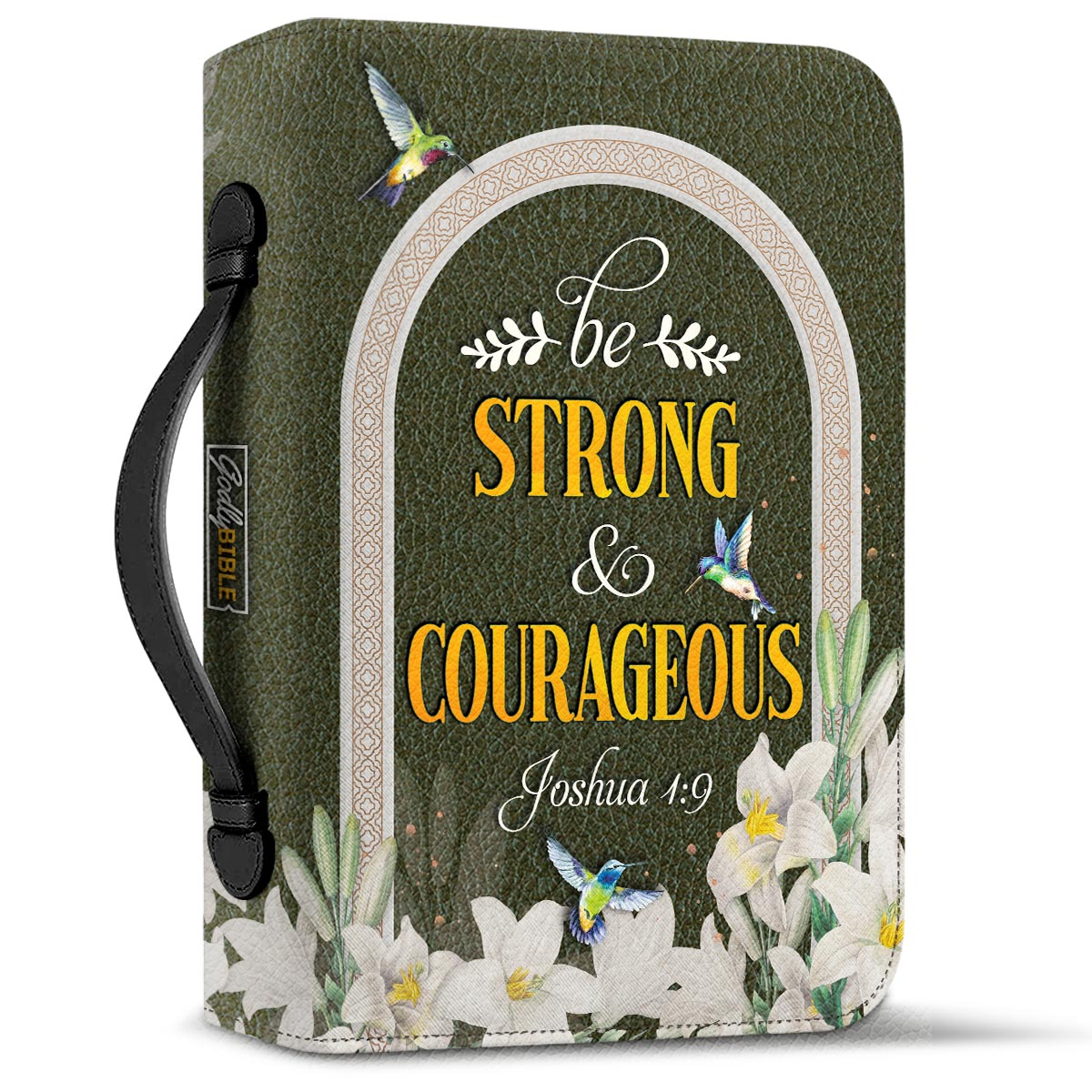  Personalized Bible Cover - Be Strong And Courageous Joshua 1 9 Hummingbird Lily Bible Cover for Christians