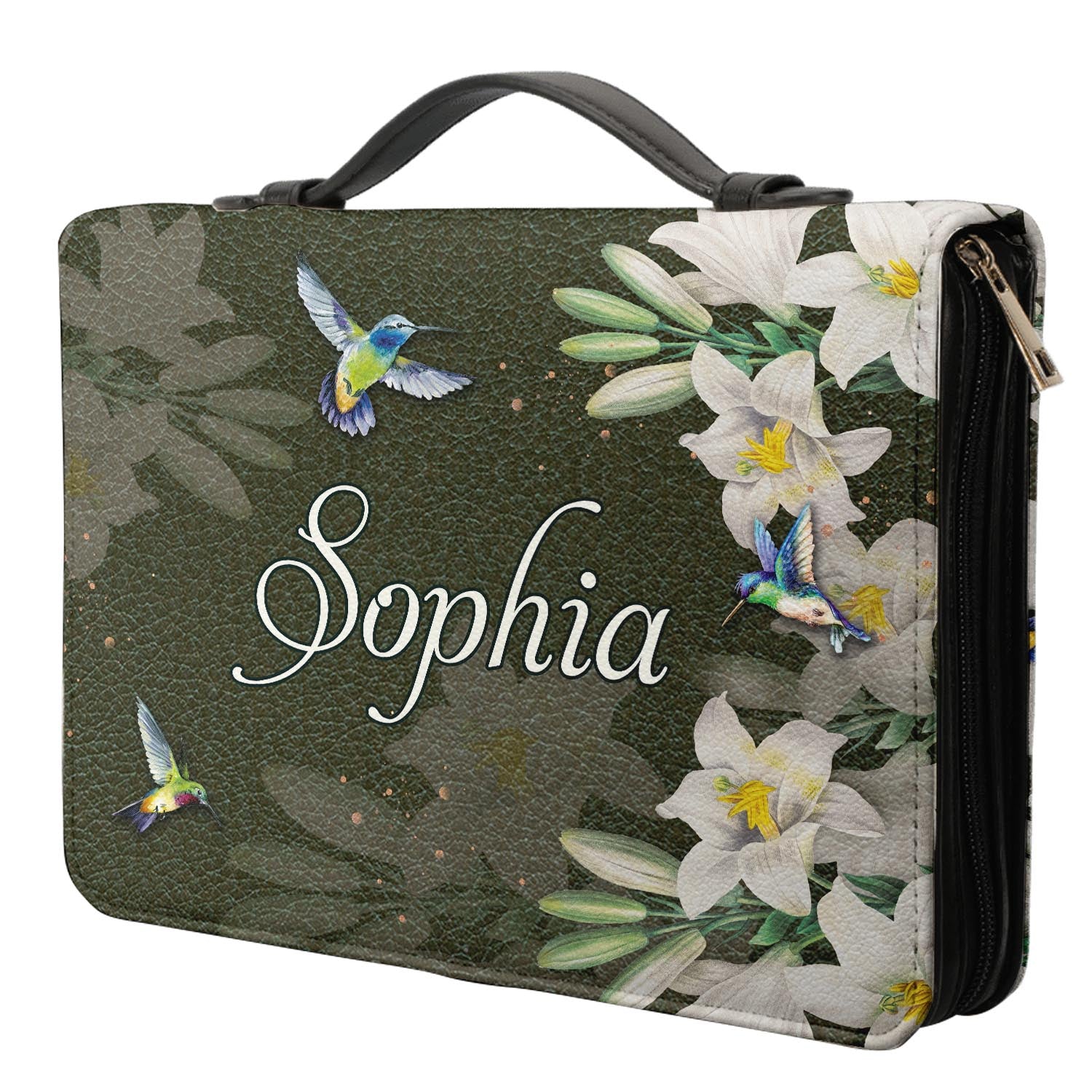  Personalized Bible Cover - Be Strong And Courageous Joshua 1 9 Hummingbird Lily Bible Cover for Christians