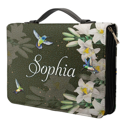 Personalized Bible Cover - Be Strong And Courageous Joshua 1 9 Hummingbird Lily Bible Cover for Christians