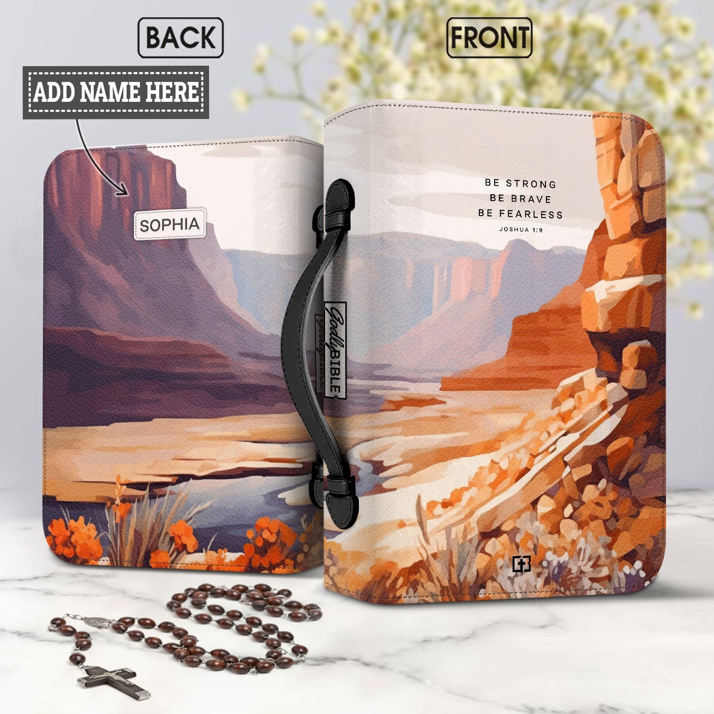  Personalized Bible Cover - Be Strong Be Brave Be Fearless Joshua 1 9 Grand Canyon Bible Cover for Christians