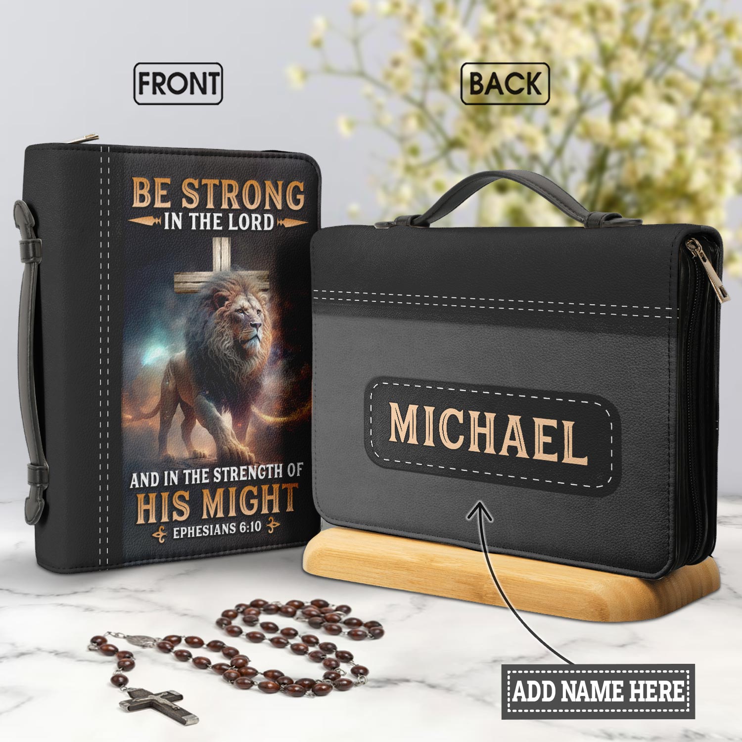  Personalized Bible Cover - Be Strong In The Lord And In The Strength Of His Might Ephesian 6 10 Bible Cover for Christians