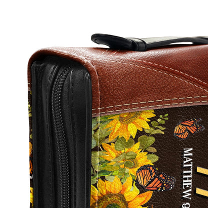  Personalized Bible Cover - Because Of Your Faith It Will Happen Matthew 9 29 Butterfly Flower Bible Cover for Christians