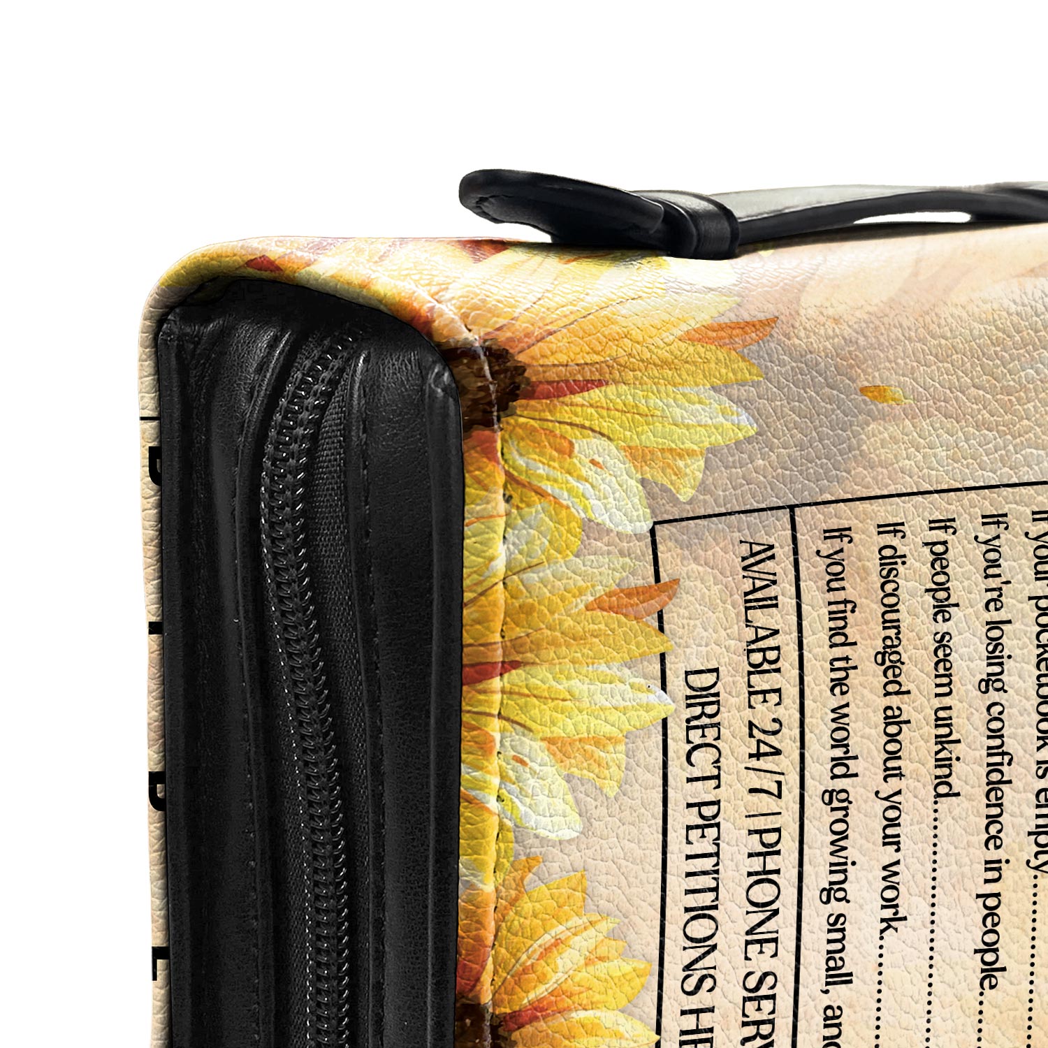  Personalized Bible Cover - Bible Emergency Number Butterfly Sunflower Bible Cover for Christians