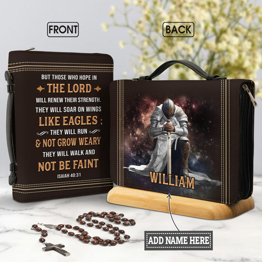 Personalized Bible Cover - But Those Who Hope In The Lord Will Renew Their Strength Isaiah 40 31 Knights Templar Bible Cover