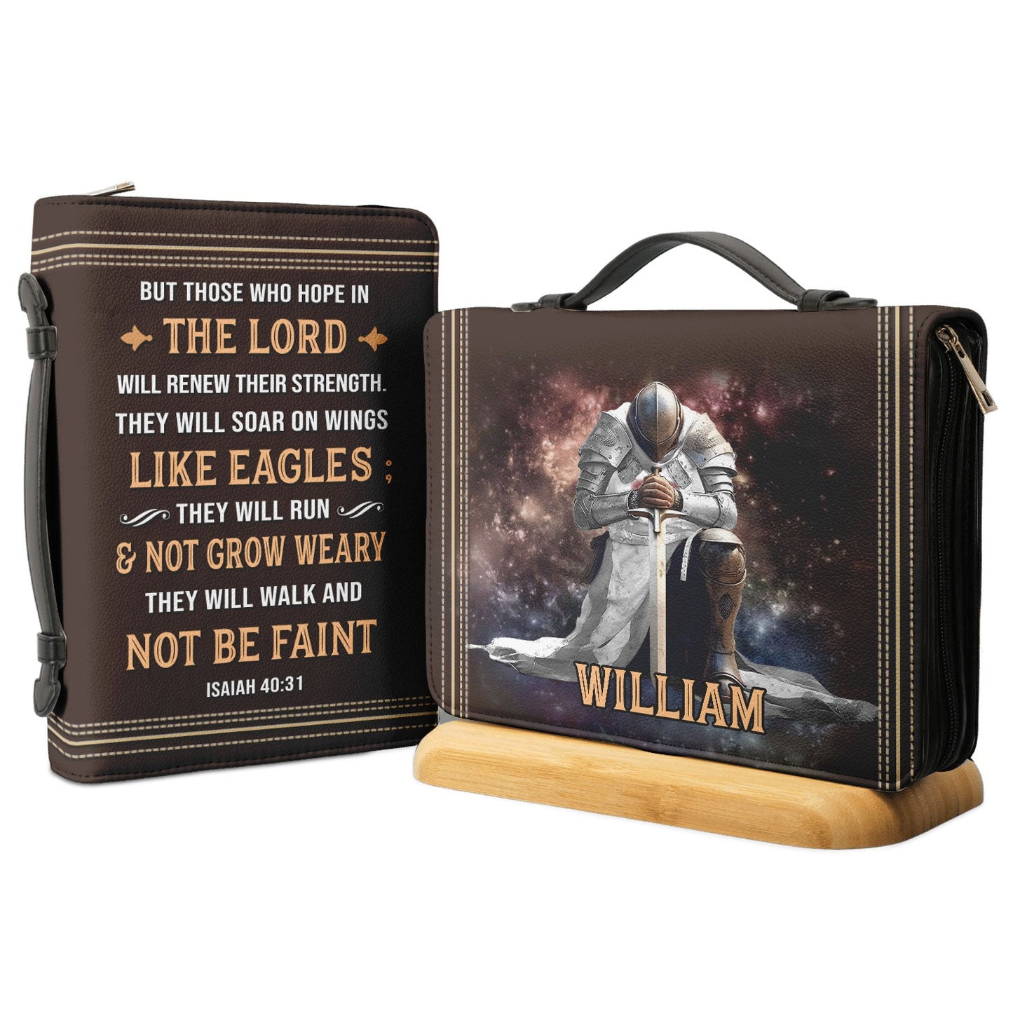 Personalized Bible Cover - But Those Who Hope In The Lord Will Renew Their Strength Isaiah 40 31 Knights Templar Bible Cover