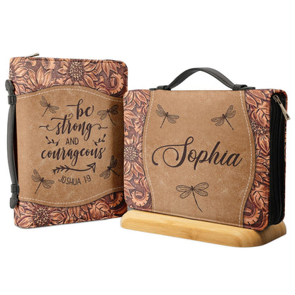  Personalized Bible Cover - Dragonfly Be Strong And Courageous Joshua 1 9 Bible Cover for Christians