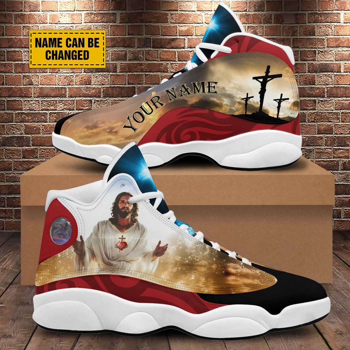 Personalized Jesus Sacred Heart J13 Shoes - Christian Shoes - Jesus Shoes
