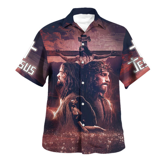 Picture Of Jesus Christ Crucified Hawaiian Shirt For Men And Women - Christian Summer Shirt