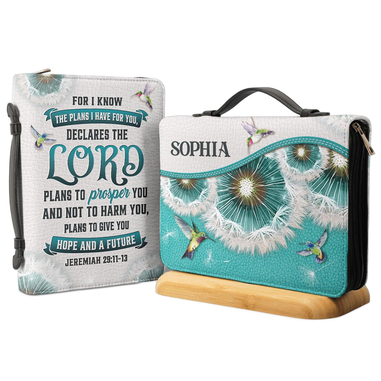 Plans To Give You Hope And A Future Jeremiah 29 11 13 Hummingbird Dandelion Personalized Bible Cover