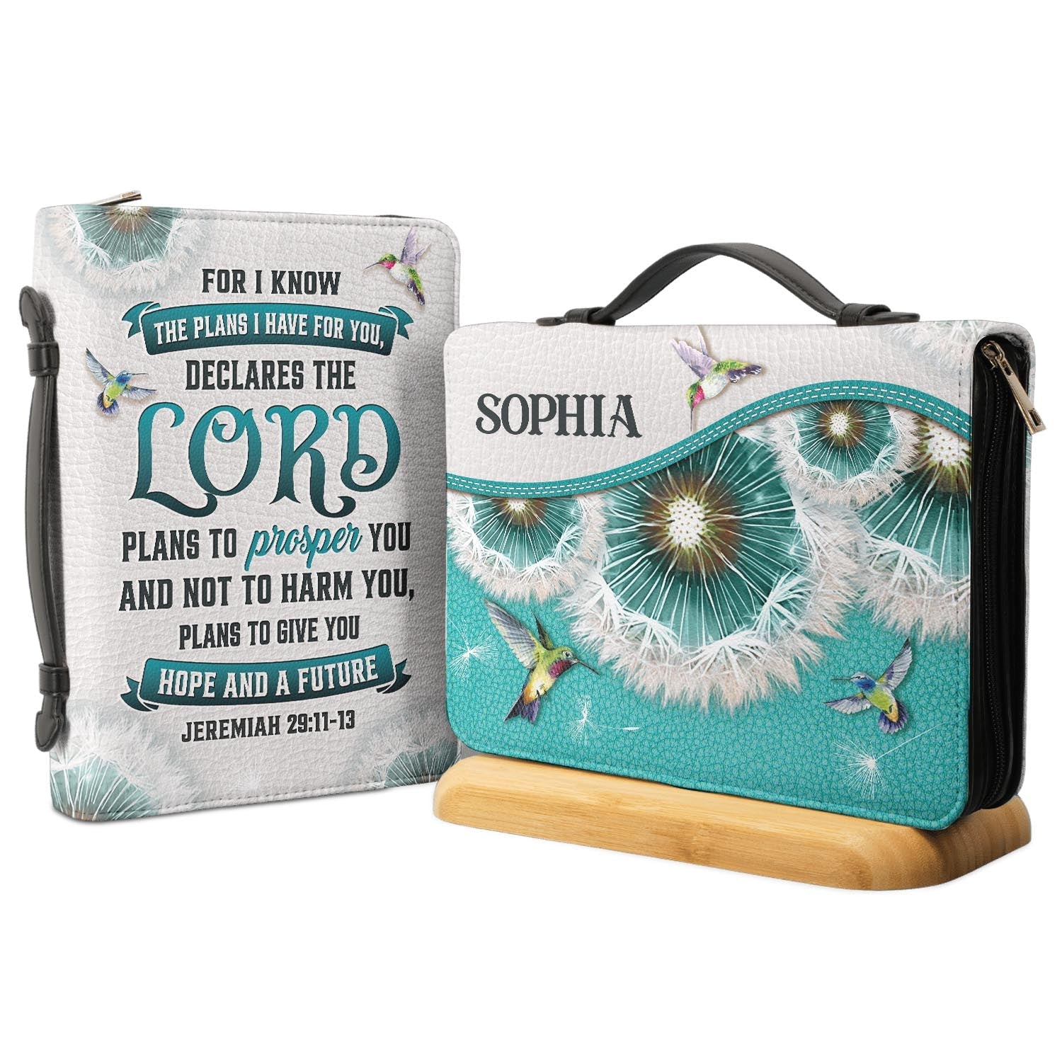 Plans To Give You Hope And A Future Jeremiah 29 11 13 Hummingbird Dandelion Personalized Bible Cover