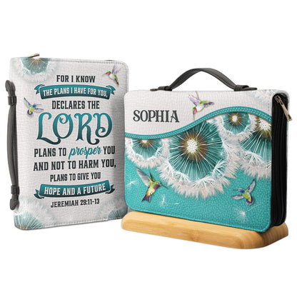 Plans To Give You Hope And A Future Jeremiah 29 11 13 Hummingbird Dandelion Personalized Bible Cover