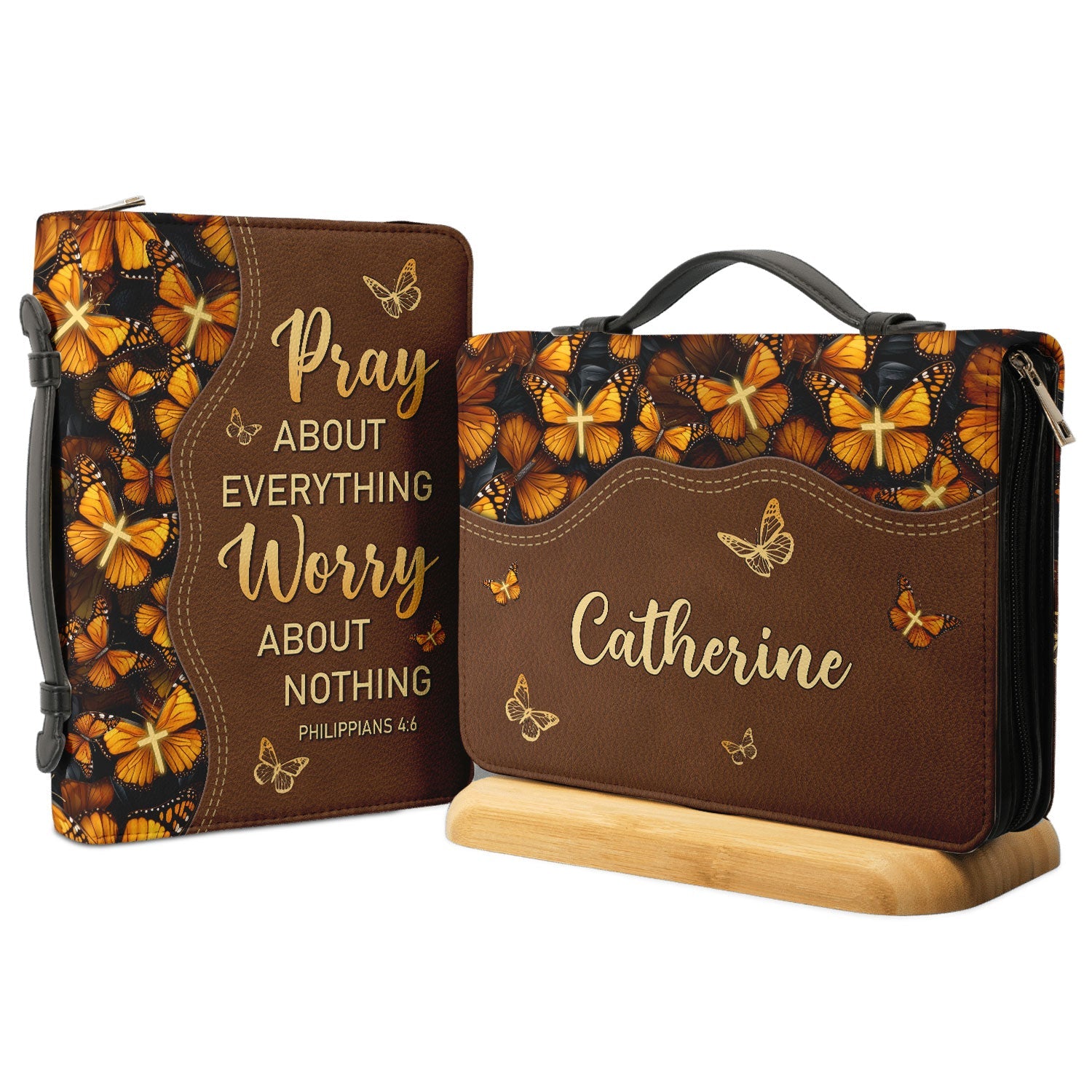 Pray About Everything Worry About Nothing Philippians 4 6 Butterfly Personalized Bible Cover