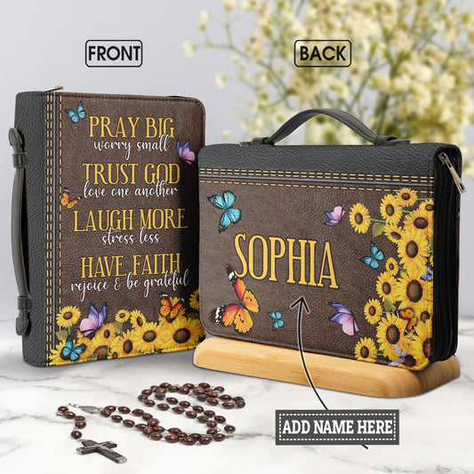 Pray Big Worry Small Trust God Personalized Bible Cover - Christian Bible Covers For Women