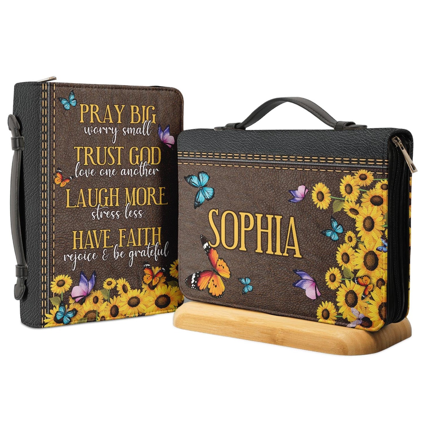 Pray Big Worry Small Trust God Personalized Bible Cover - Christian Bible Covers For Women