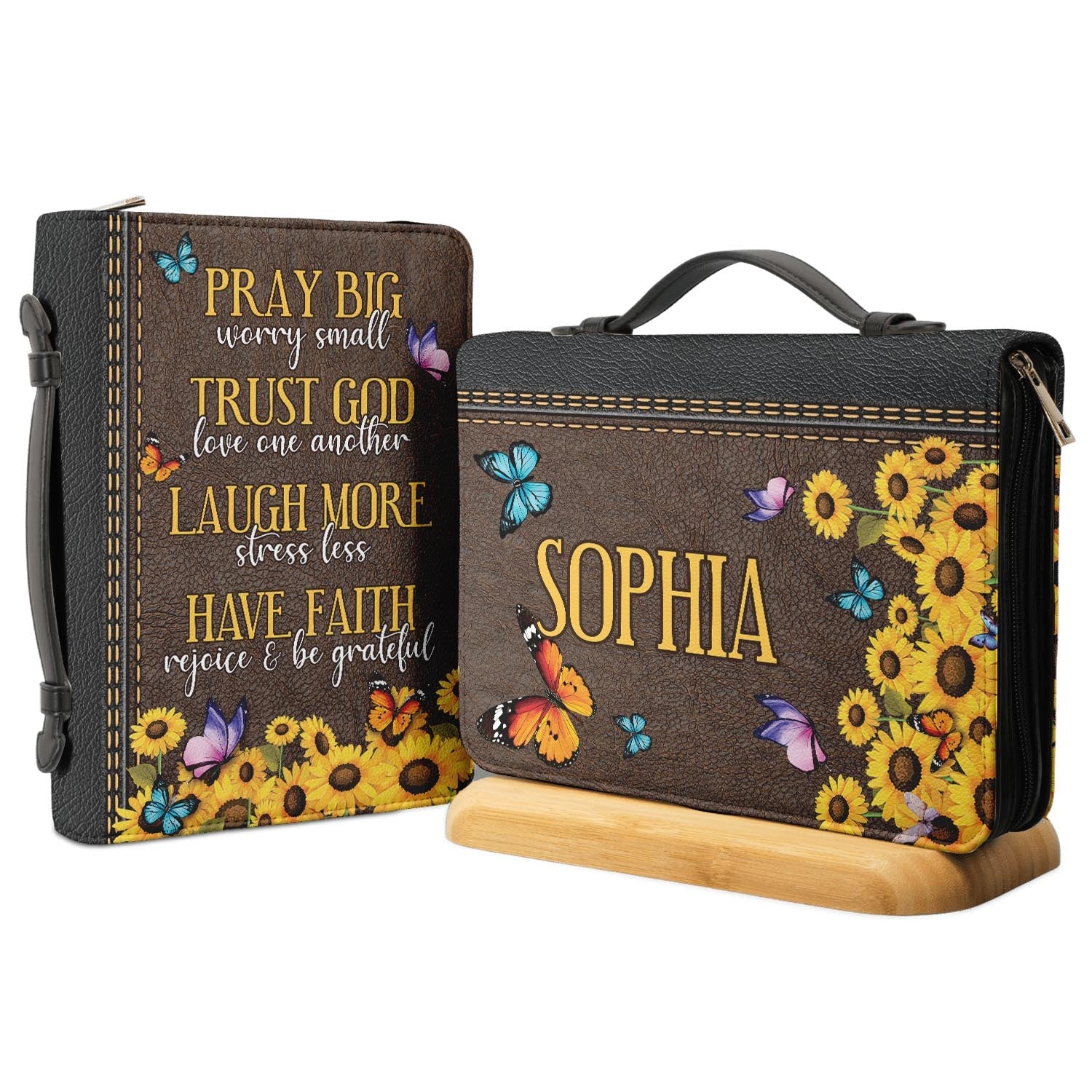 Pray Big Worry Small Trust God Personalized Bible Cover - Christian Bible Covers For Women