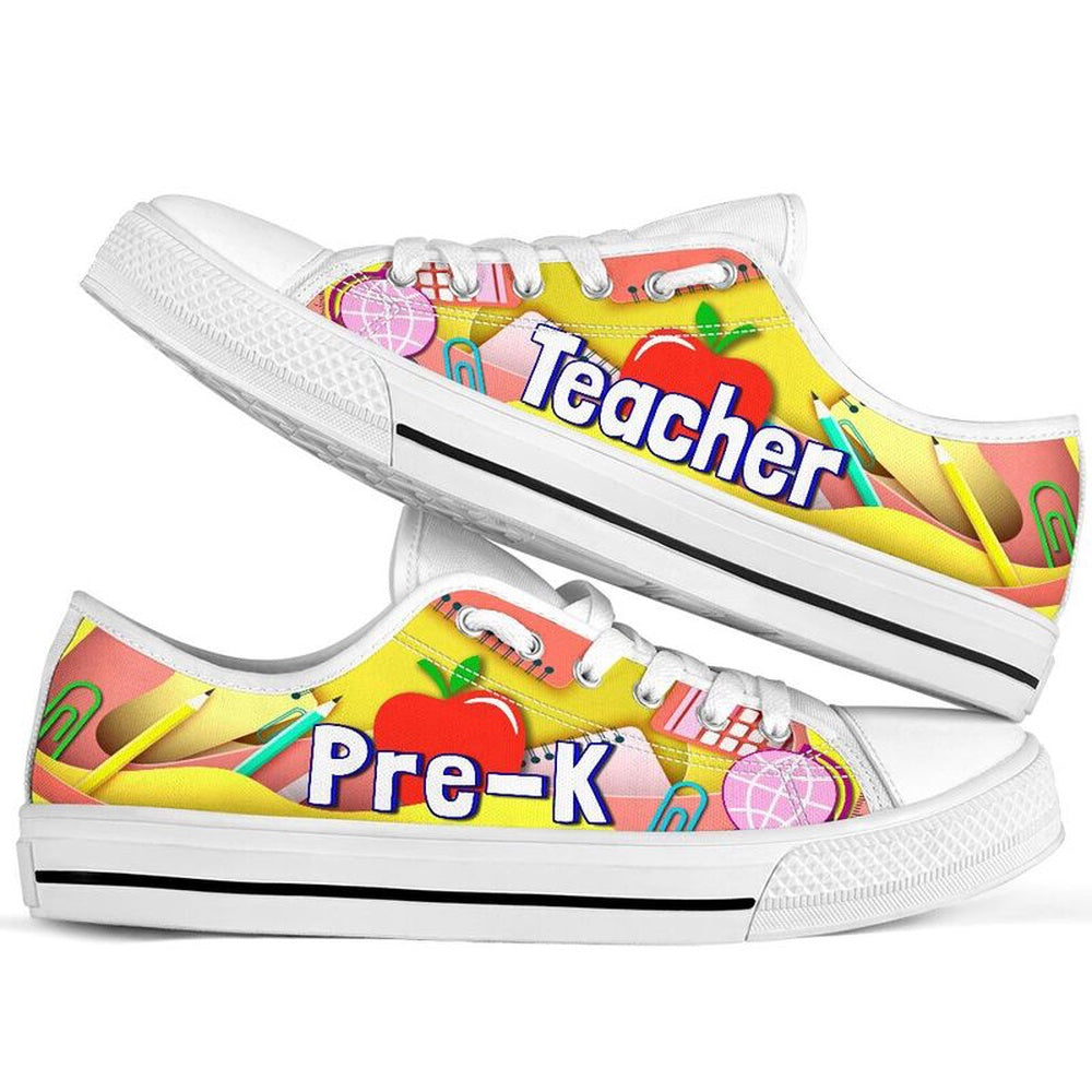 Pre K Teacher Art Paper Cut Out Shoes, Teacher Shoes, Low Top Sneakers