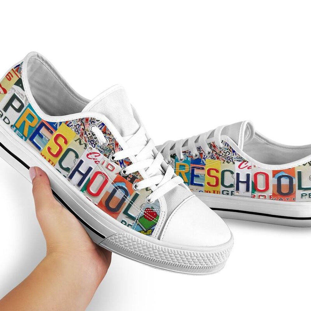 Preschool License Plates Low Top Shoes, Teacher Shoes, Low Top Sneakers