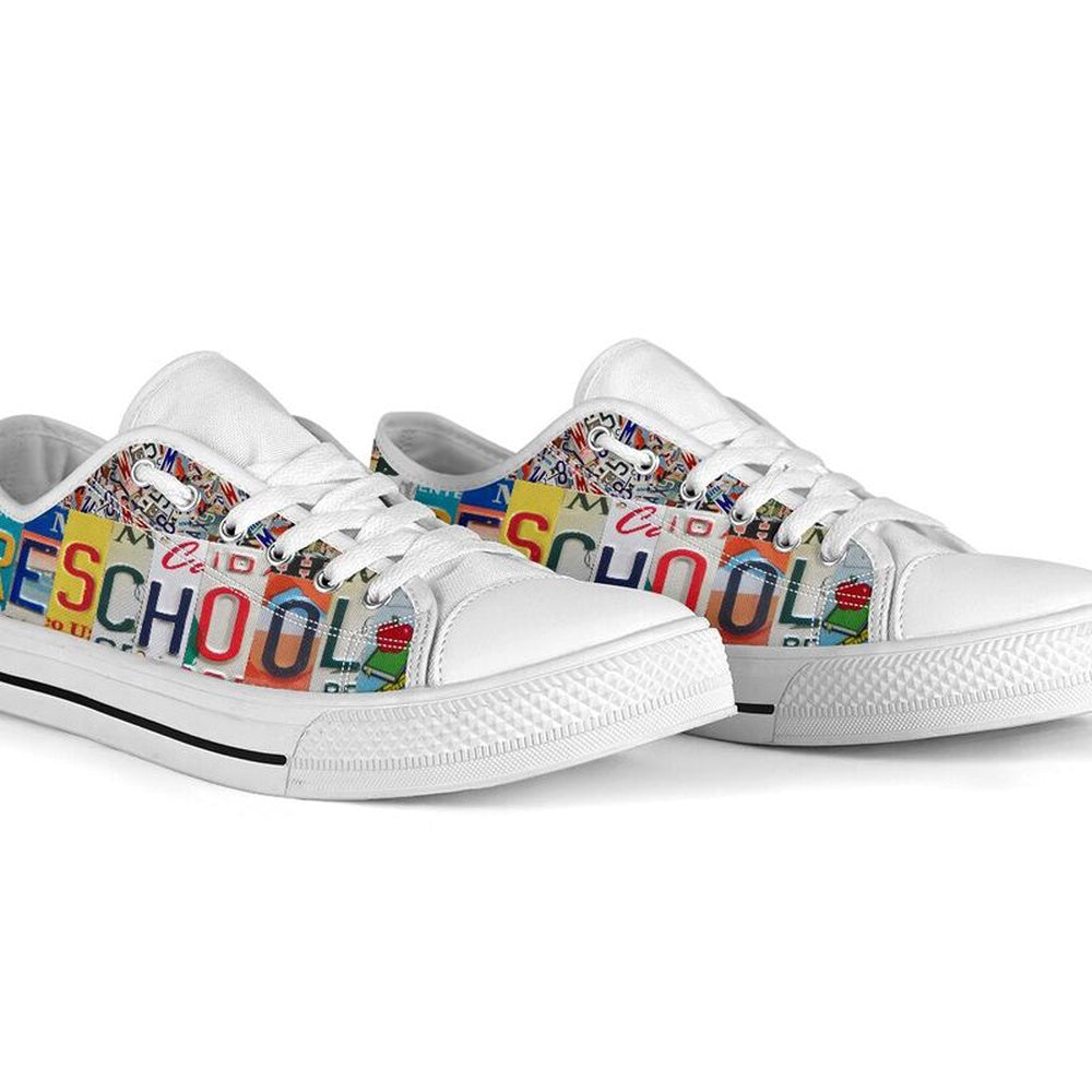 Preschool License Plates Low Top Shoes, Teacher Shoes, Low Top Sneakers
