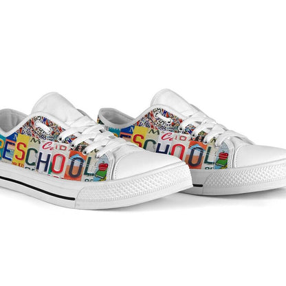 Preschool License Plates Low Top Shoes, Teacher Shoes, Low Top Sneakers