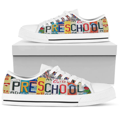 Preschool License Plates Low Top Shoes, Teacher Shoes, Low Top Sneakers