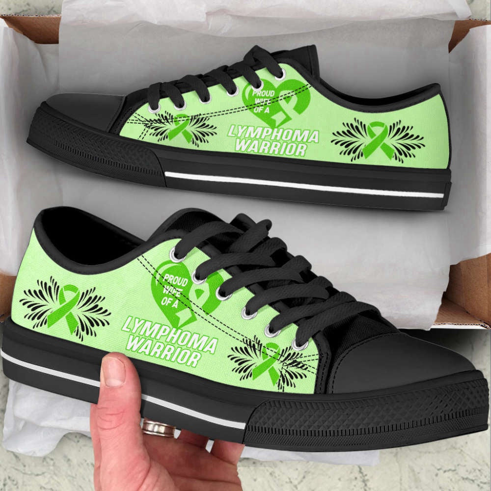 Proud Wife Of A Lymphoma Warrior Low Top Shoes Canvas Shoes, Low Top Sneaker, Low Top Canvas Shoes