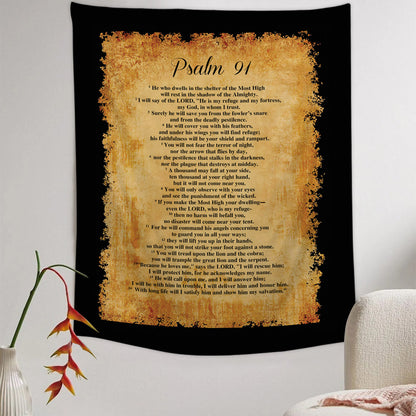 Psalm 91 He Will Call Upon Me And I Will Answer Him Tapestry - Christian Tapestry - Bible Verse Tapestry