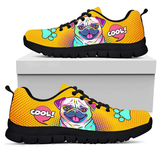 Pug Sneaker, Pug Dog Pop Art Sneakers, Pug Shoes