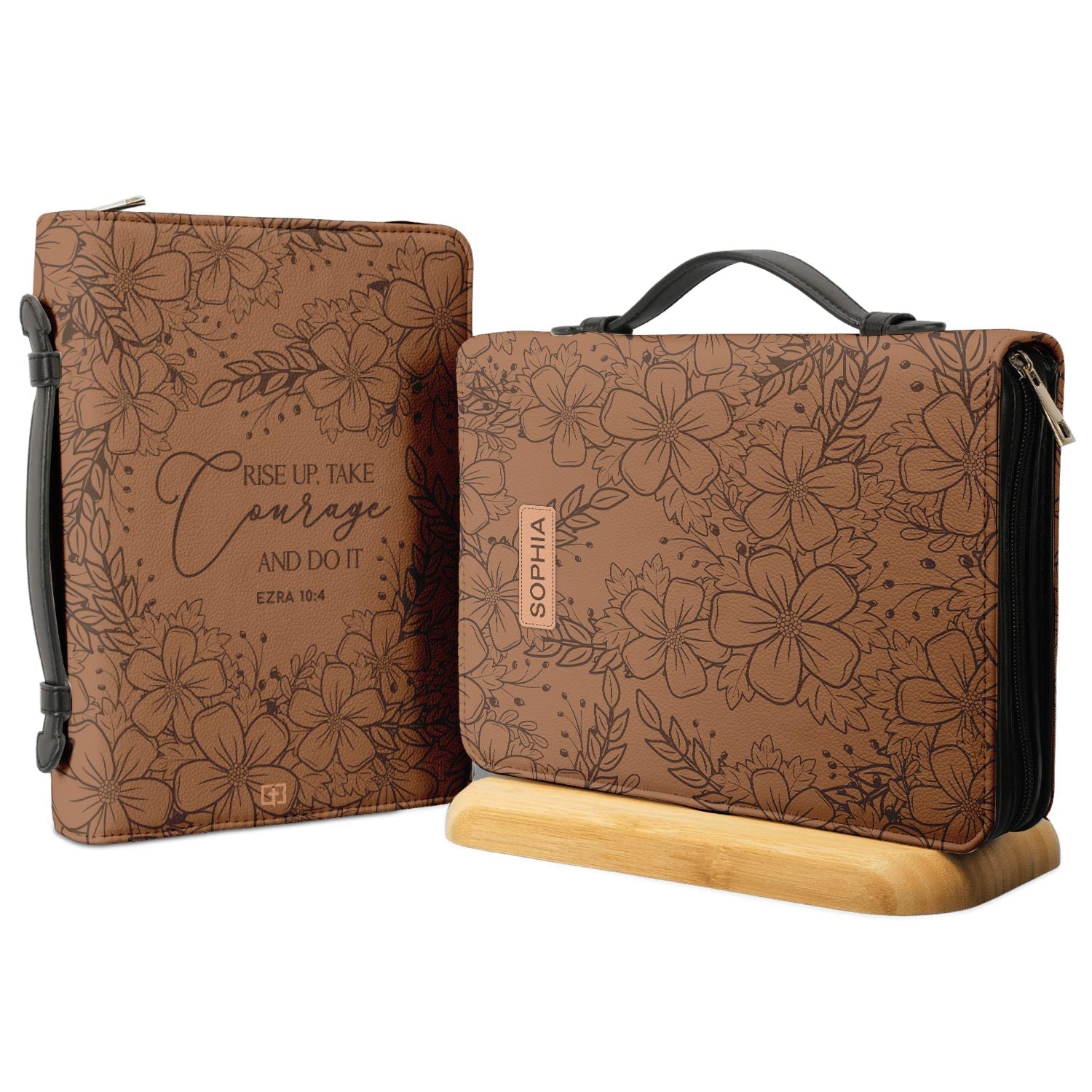 Rise Up Take Courage And Do It Ezra 10 4 Lily Personalized Bible Cover - Christian Bible Covers For Women