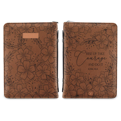Rise Up Take Courage And Do It Ezra 10 4 Lily Personalized Bible Cover - Christian Bible Covers For Women