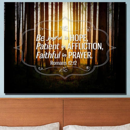 Romans 1212 Be Joyful In Hope Canvas Wall Art Print - Christian Canvas Wall Art