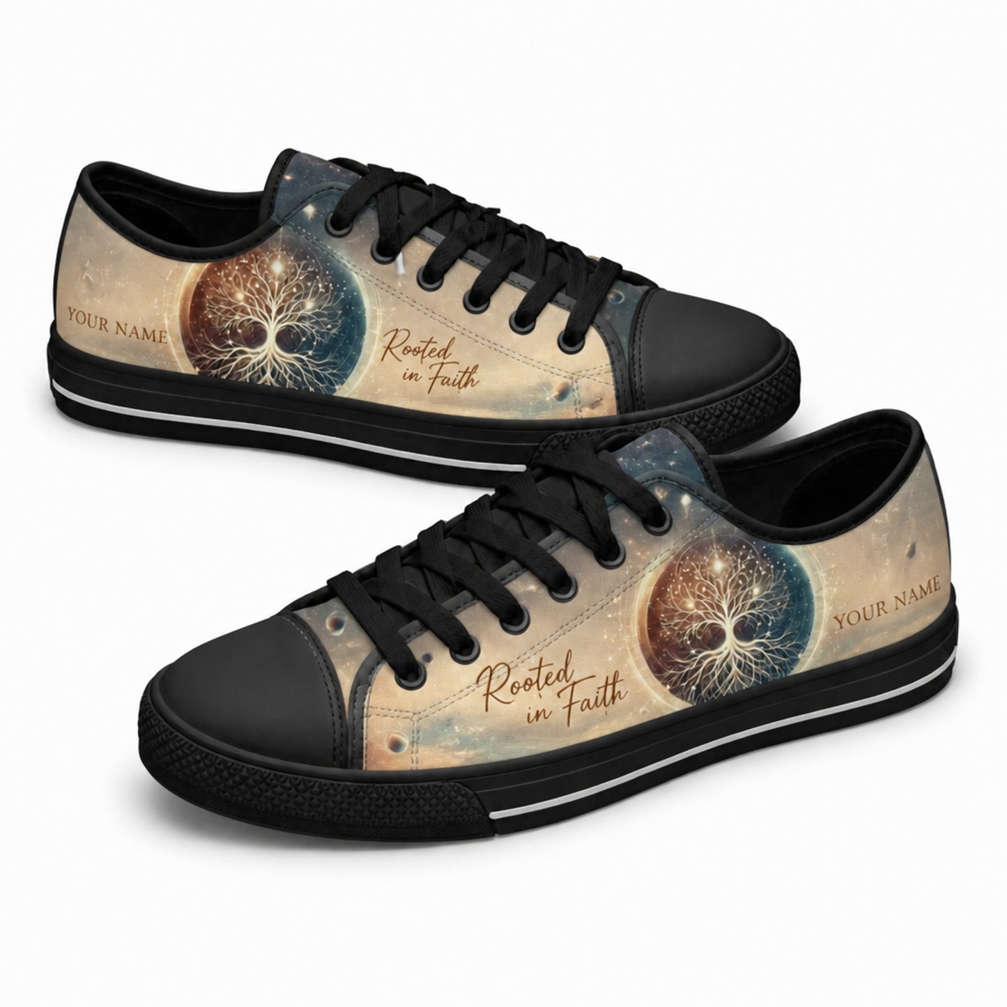 Rooted In Faith Shoes Classic Low Top Shoes black shoes    