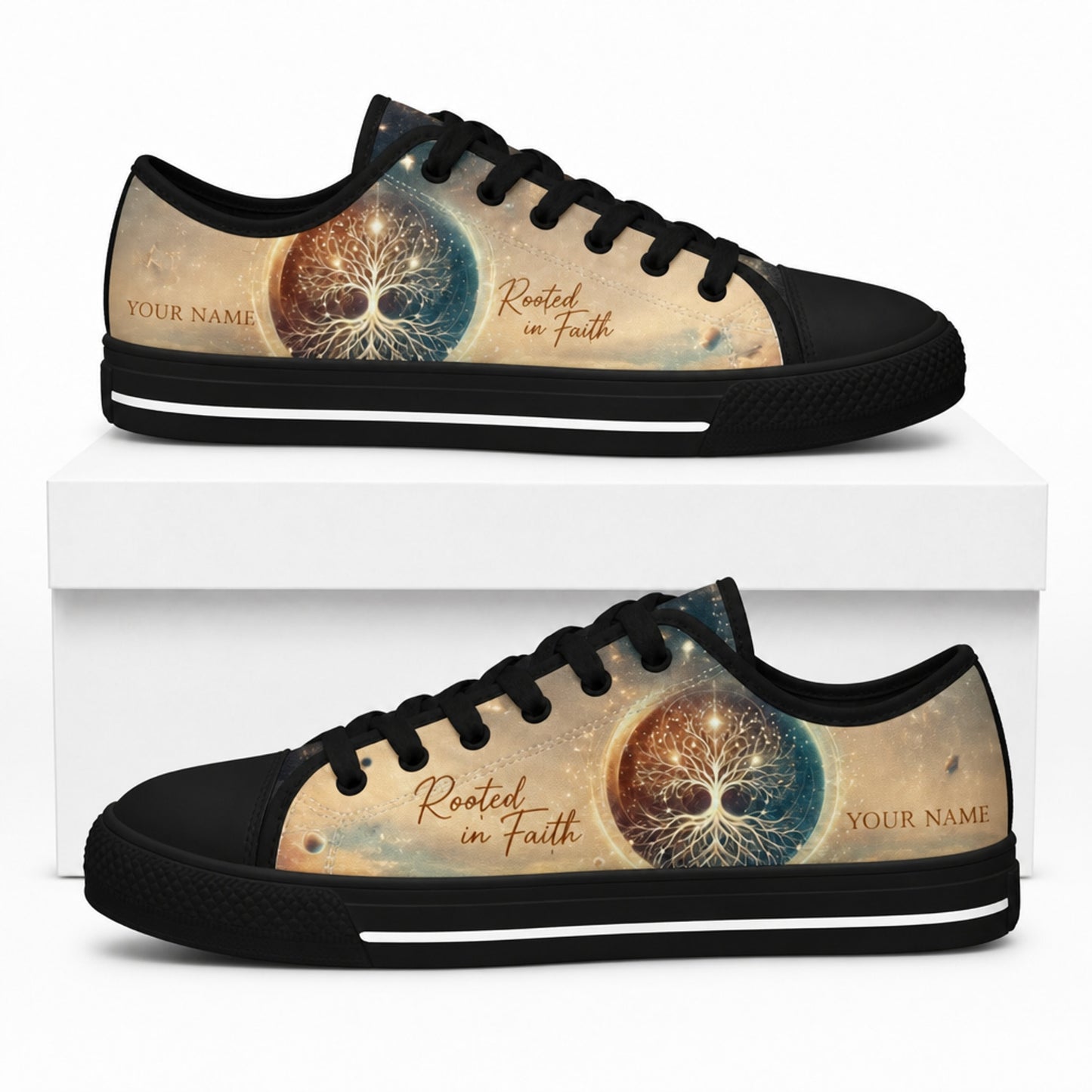 Rooted In Faith Shoes Classic Low Top Shoes box black    