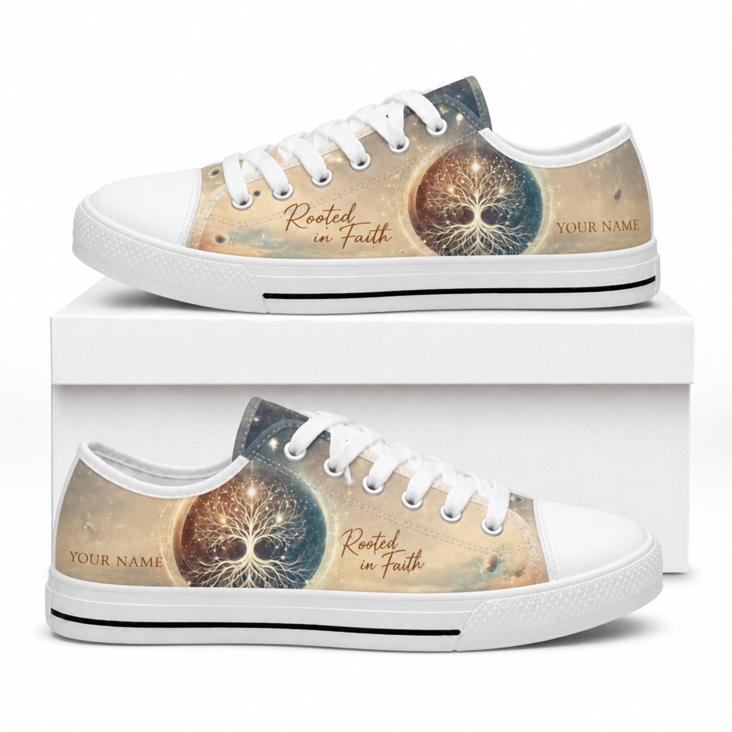 Rooted In Faith Shoes Classic Low Top Shoes box white    
