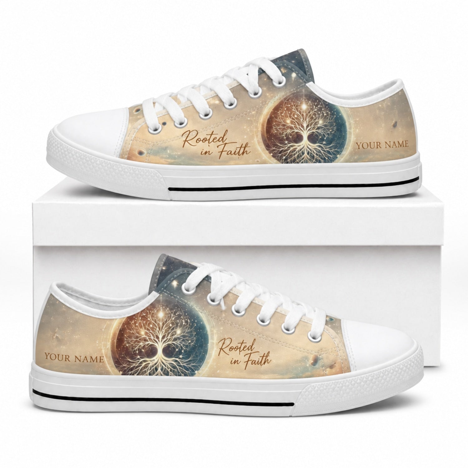 Rooted In Faith Shoes Classic Low Top Shoes box white    