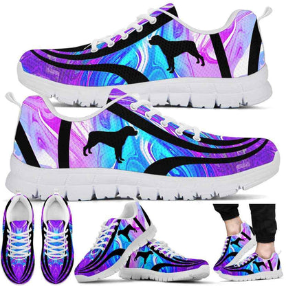 Rottweiler Sneaker, Rottweiler Dog Lovers Blue Purple Wave Sneakers Gym Running Shoes Gift Women Men, Rottweiler Shoes