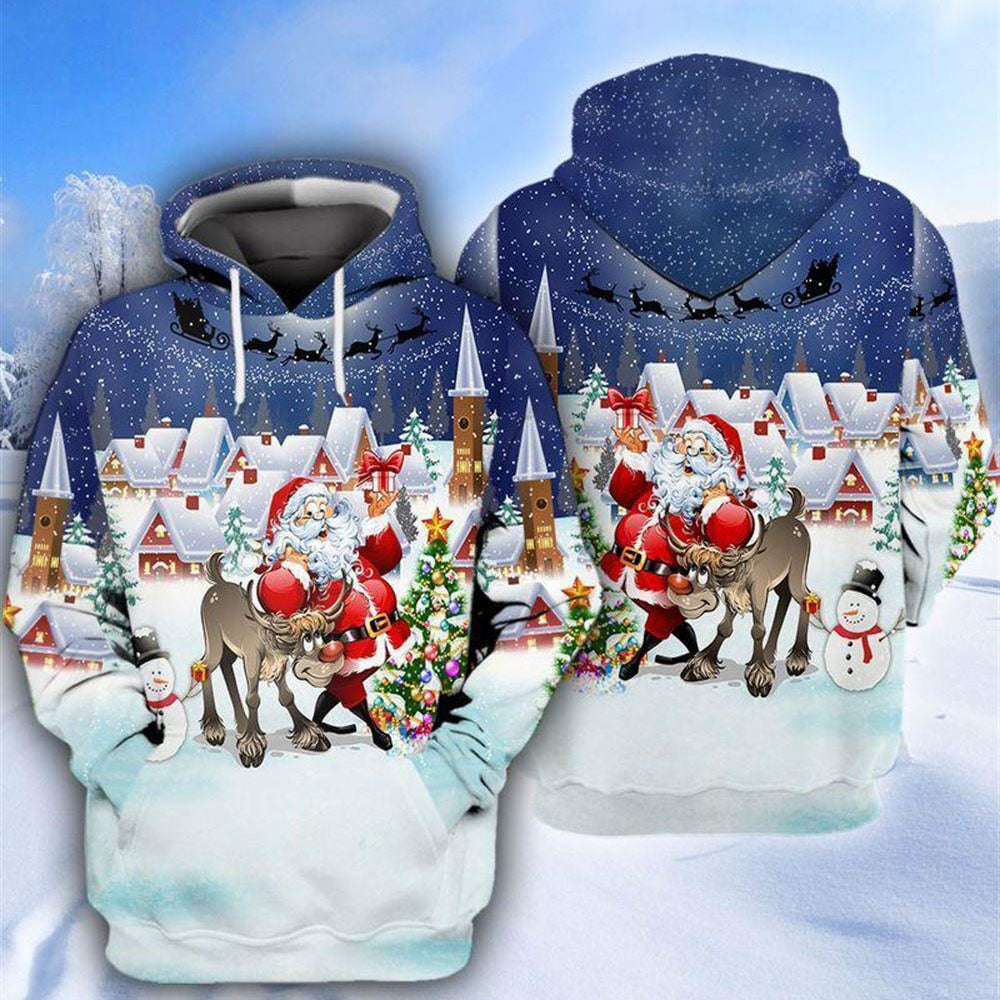 Santa Claus Merry Christmas 3 All Over Print 3D Hoodie For Men And Women, Christmas Gift, Warm Winter Clothes, Best Outfit Christmas