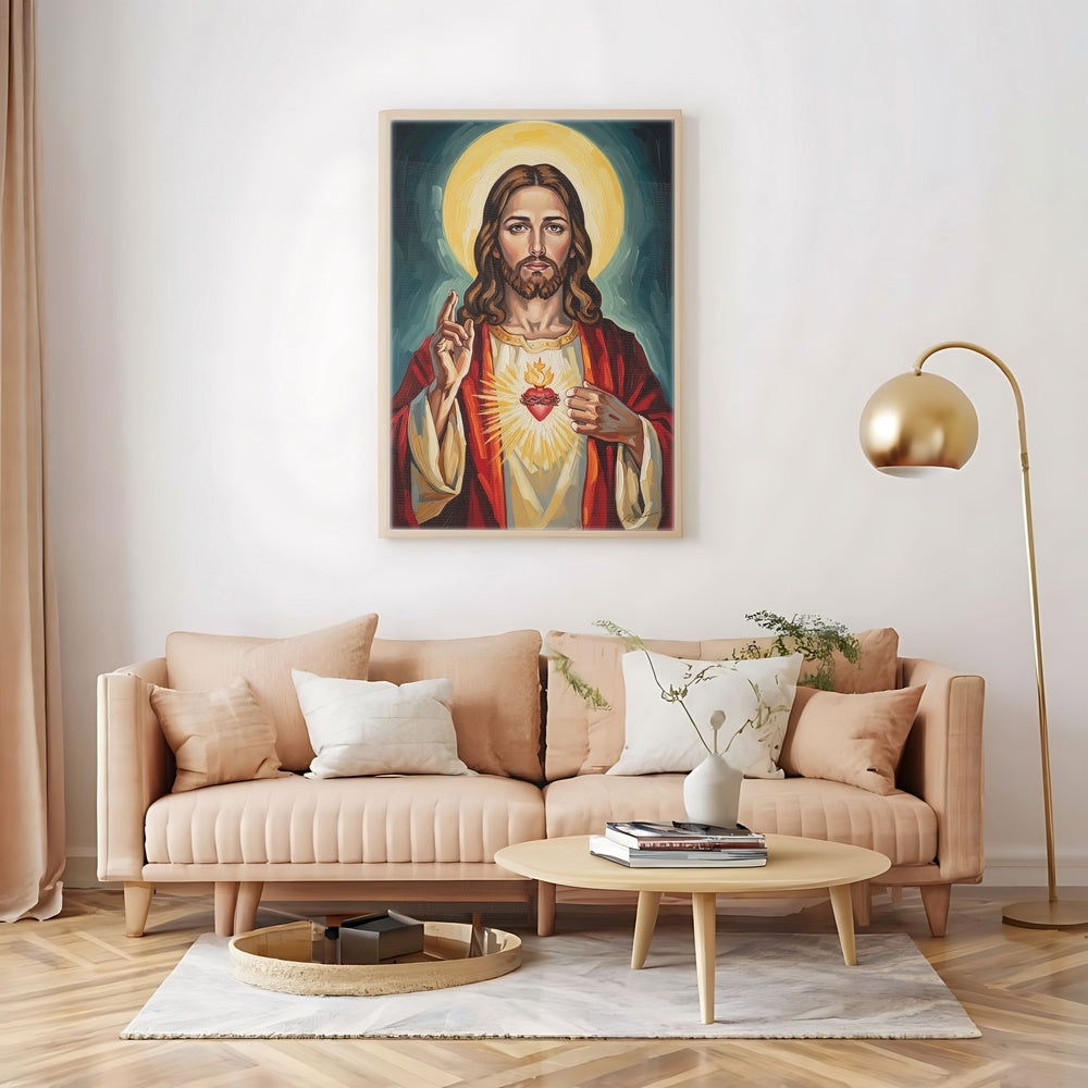 Sacred Heart of Jesus, Christian Canvas Wall Art, Christmas Gift Ideas, Christian Home Decor, Ciaocustom