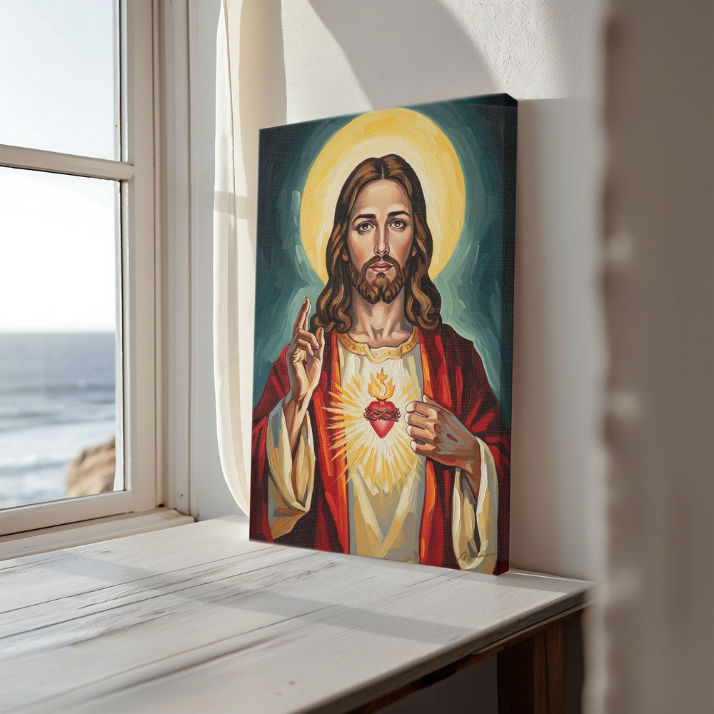 Sacred Heart of Jesus, Christian Canvas Wall Art, Christmas Gift Ideas, Christian Home Decor, Ciaocustom